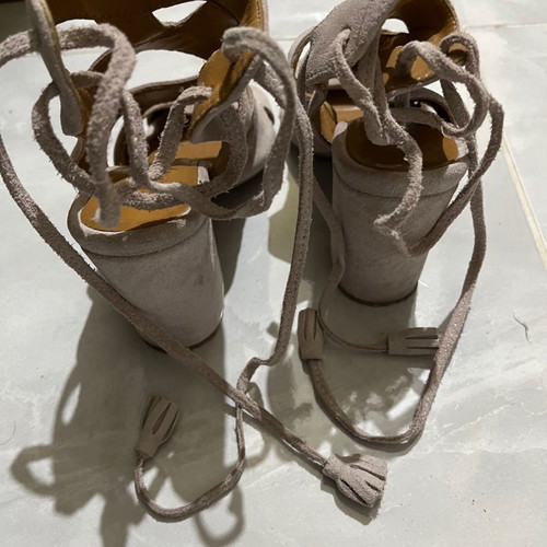 Esthissis sandals used, leather suede, size 36, gray
