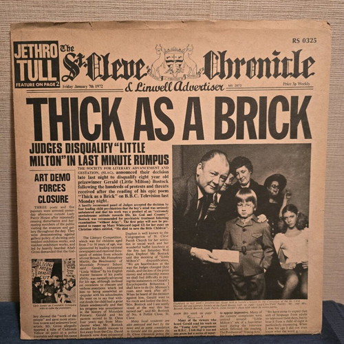 Jethro Tull Thick As A Brick vinyl record used, 1972 Greek edition