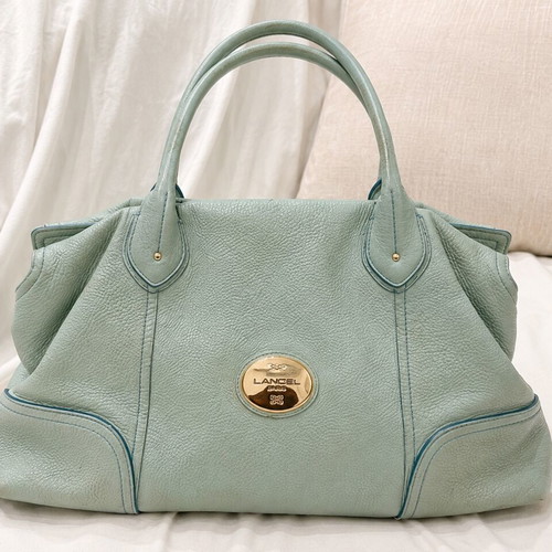 Lancel Paris τσάντα ώμου μεταχειρισμένη, mint green, δερμάτινη
