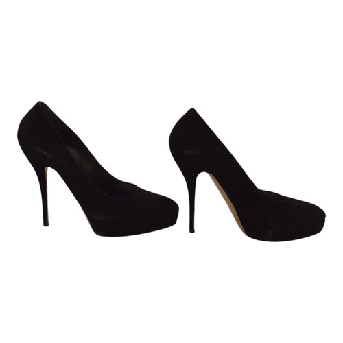 Gucci Black Suede Platform Pumps Used, Size 39