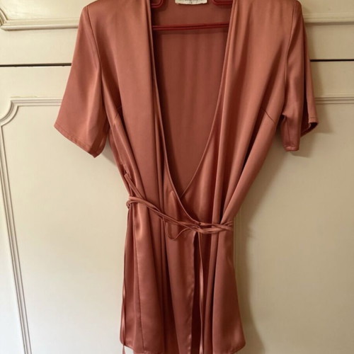 Mind Matter mini satin dress coral size L new