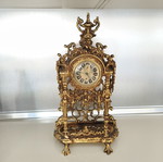 Vintage Peter Baroque style brass table clock used