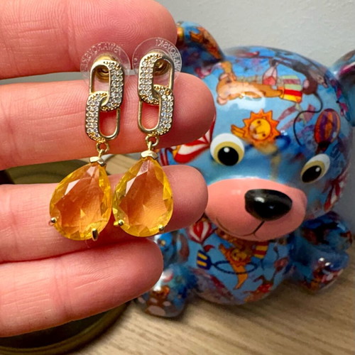 Swarovski earrings like new, yellow