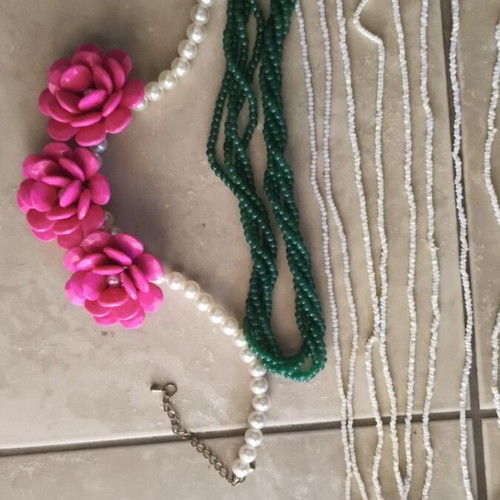 Vintage necklace set, 6 pieces, multicolor