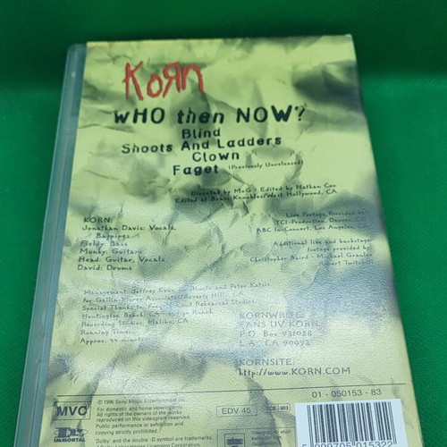 KORN Who Then Now? VHS used, rock