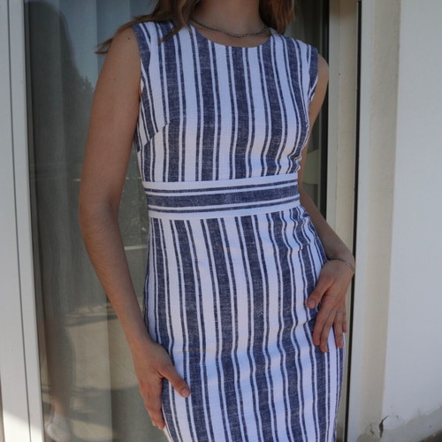 Φόρεμα J. Crew λινό μεταχειρισμένο, μέγεθος Medium, άσπρο