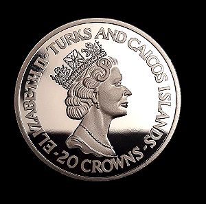 1993 - 20 Crowns - Elizabeth II Coronation Anniversary 1oz 999 Silver Proof **Extremely RARE**