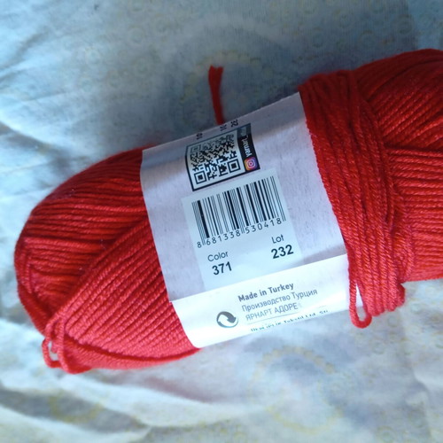 YarnArt Adore acrylic yarn No. 371 orange-red new