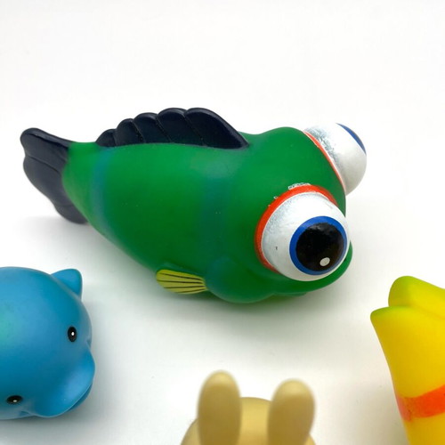 Small floating animals used, set of 10, soft plastic