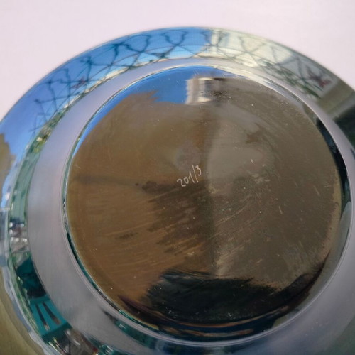 Cut glass bowl and vase used, numbered set