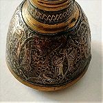  Ασημένιο-Ένθετο ορειχάλκινο βάζο Μαμελούκων-Οθωμανικής Περιόδου Αίγυπτος, 17ος/18ος αιώνας