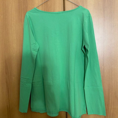 Celestino women's blouse with long sleeves and V-neck, new, green
