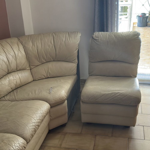 Leather sofa used 2.40x1.40 with corner and armchair function