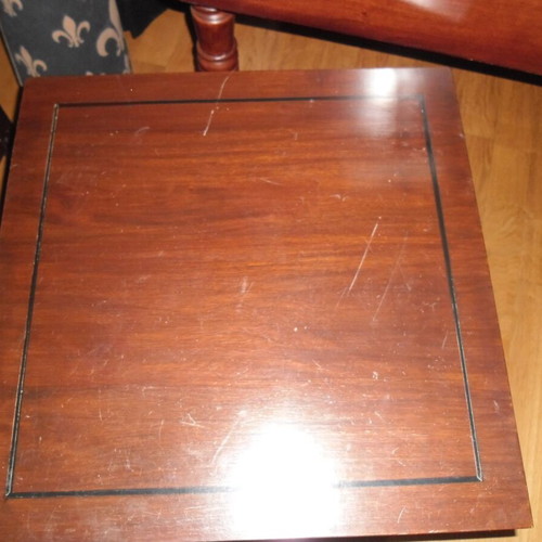 Side table used with drawer and brass knob, solid wood