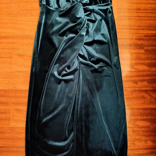 Madame Shoushou velvet petrol skirt new, size S