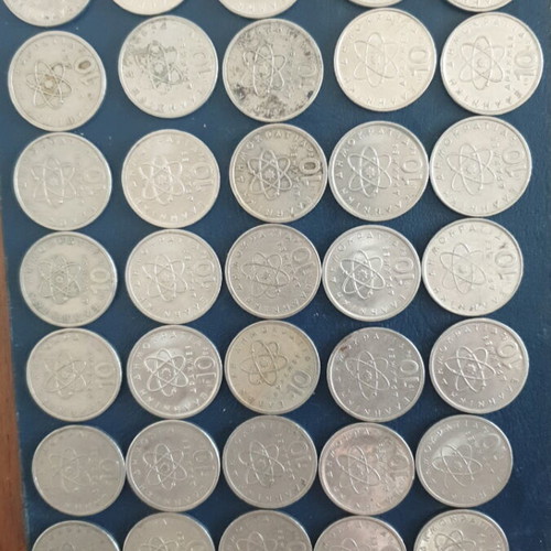 10 Drachma Coins Democritus 1976-2000 Used, Set of 35