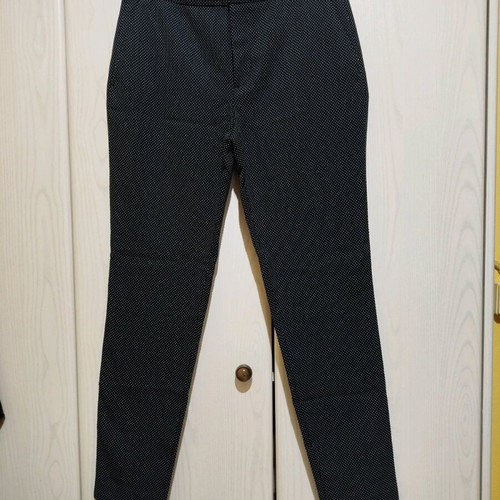 Zara classic office pants dark blue with white polka dots size XS like new
