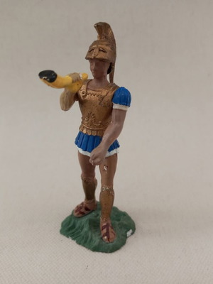 Athena Ancient Greek Soldier Figure with Horn