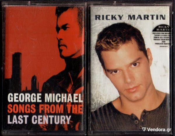  k063 dio (2) mazi afthentikes kasetes emporiou 1) GEORGE MICHAEL Songs from the last century 2) RICKY MARTIN
