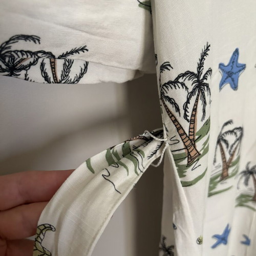 Zara summer tropical dress white with palm trees and starfish like new