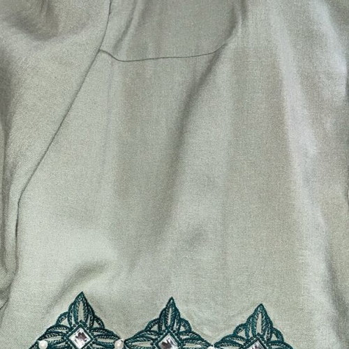 Vintage linen jacket in pistachio color with embroidery, like new, size L