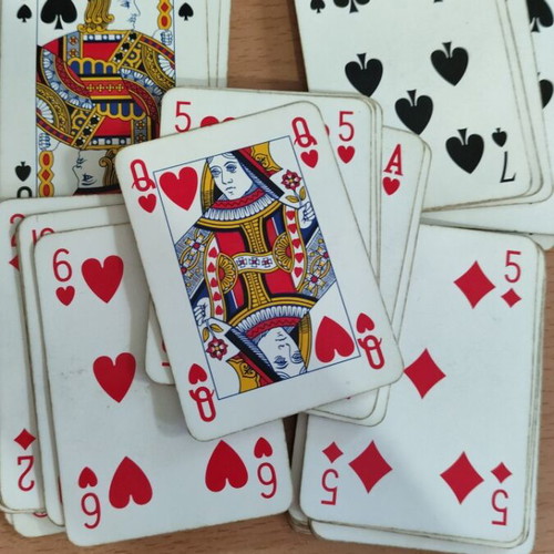 Modiano playing cards used, blue, 54 cards with jokers