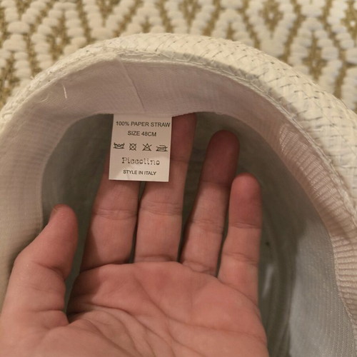 Piccolino Baptism Straw Hat And Scarf New Size 48cm