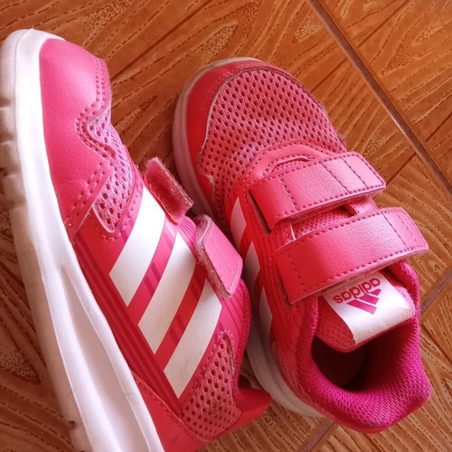 Adidas pink athletic shoes used size 25