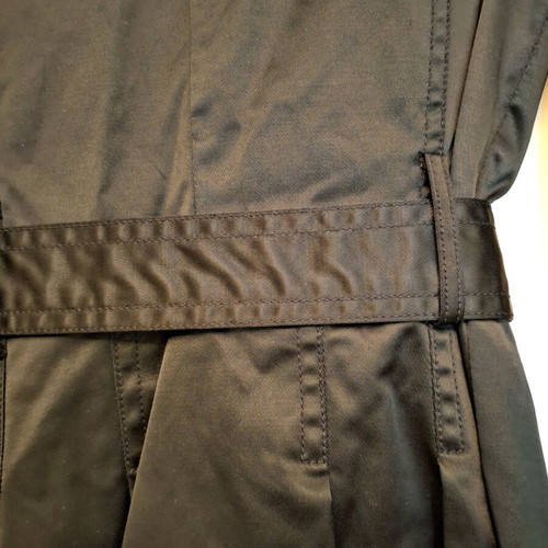 B. STYLE satin trench coat large black like new