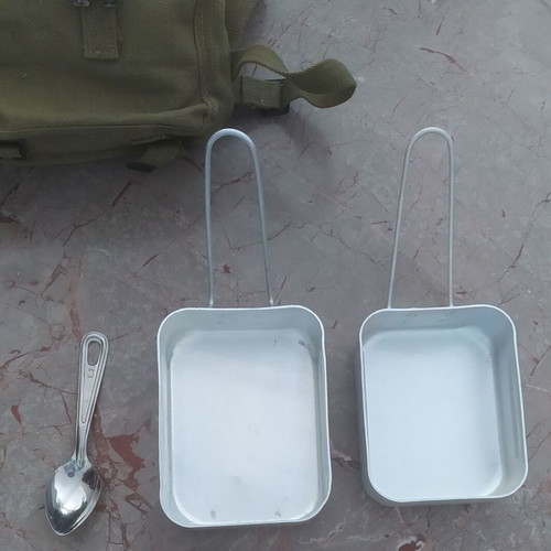 Authentic Greek Army Campaign Set with Canteen, Flask & Case like new