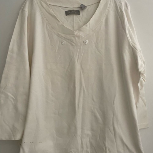 Long-sleeve blouse used, white, size XXXL
