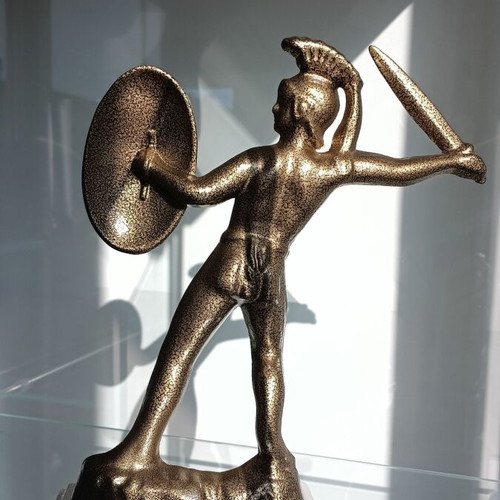Leonidas Greek Metal Statue with Sword and Medusa Shield New