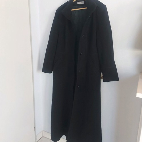 Black long coat wool&casmere like new, size S