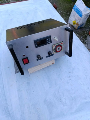 Incubator control panel used with thermometer and components