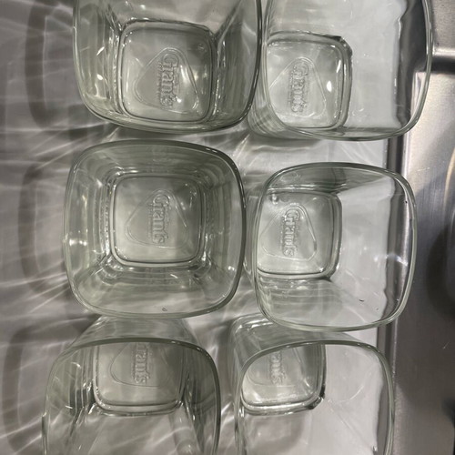 Grant’s whiskey glass set like new, 6 pcs, square