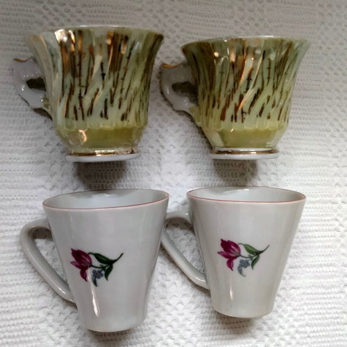 Vintage porcelain coffee cups set of 4 from Bulgaria like new