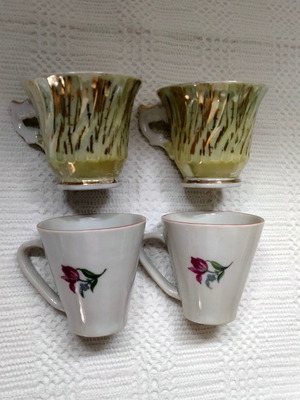Vintage porcelain coffee cups set of 4 from Bulgaria like new