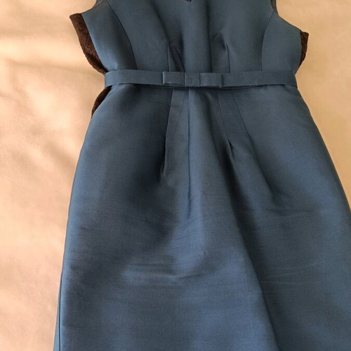 Hobbs dress used, wool-silk blend, blue roubaix, small