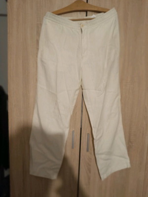 Men's linen pants like new, white, size L