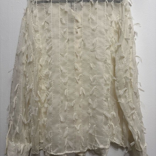 Zara women's semi-transparent shirt with feather effect, new, size L