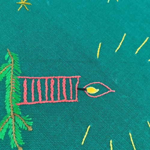 Christmas tablecloth like new with handmade embroidery 125x95 cm