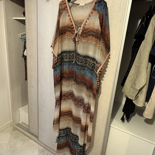 Lucifair women's kaftan like new, beige and brown, size 4XL