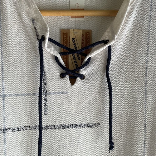 Natural World men's summer blouse new, size L, white