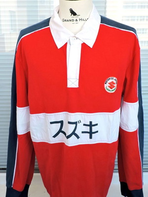 Suzuki Vintage Longsleeve Rugby Polo Shirt used, size L/XL