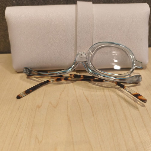 Makeup glasses +1.0 like new with rotating lens for presbyopia