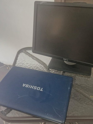 Toshiba Satellite laptop μεταχειρισμένο με εξωτερική οθόνη 19"