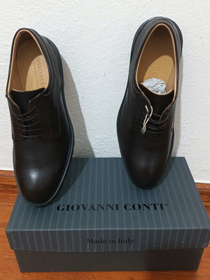 Giovanni Conti leather brown derby shoes new, size 41