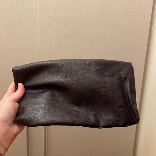 Handbag clutch new in brown and purple