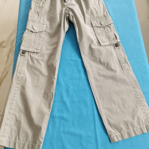 Benetton striped olive kids pants No. 10 like new with adjustable waist