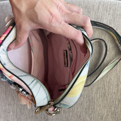 Aldo Floral Crossbody Bag Like New, Colorful 3D Embellished Flowers